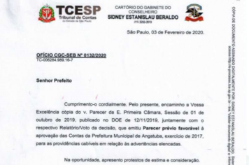 Aprovação das Contas da Prefeitura Municipal de Angatuba Exercício 2017