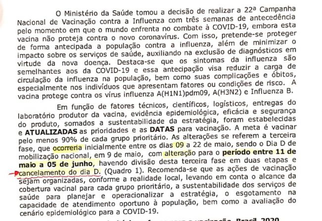 Cancelamento do dia D.