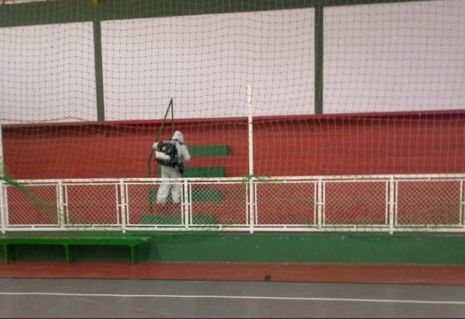 Nebulização das instalações do Ginásio Municipal Zizão